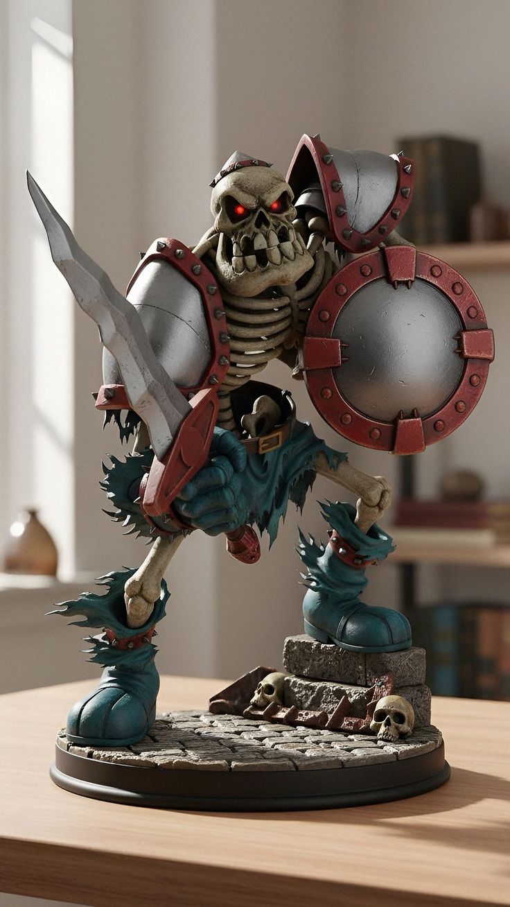 Action figure de esqueleto guerreiro